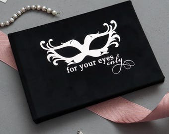 Velvet Boudoir Photo Album, For Your Eyes Only, Bridal Romantic Keepsake, Memory Book