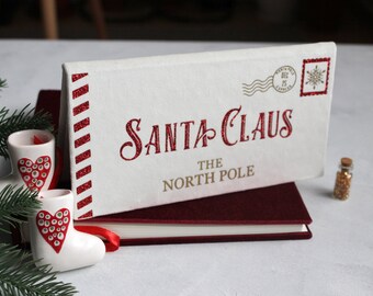 Christmas velvet card, Hardcover Christmas envelope, Christmas money card, Merry Chistmas card, Santa Claus elegant letter, Christmas letter