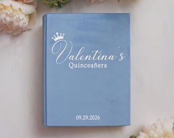 Quinceañera Velvet Album 5x7, Blue Personalized Sweet 16 Photo Book, Mis Quince Años