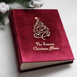 5x7" 100 zdjęć świątecznych wsuwanych do albumu fotograficznego, bordowy czerwony album Noel z rękawami, rodzinny niestandardowy album, album ze zdjęciami na kartkę świąteczną