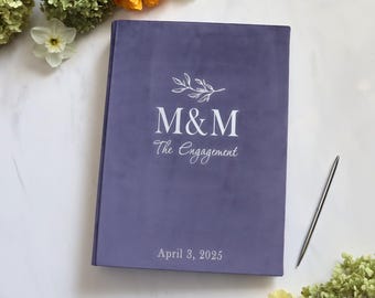 Amethyst Velvet Photo Album 6x8, Slip-In Album for 200 Photos, Large Custom Wedding Keepsake