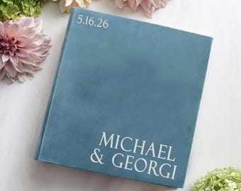 Teal Slip-in Photo Album 5x7, Wedding Book Sleeves, 6x8 Pocket Albums, Anniversary Keepsake