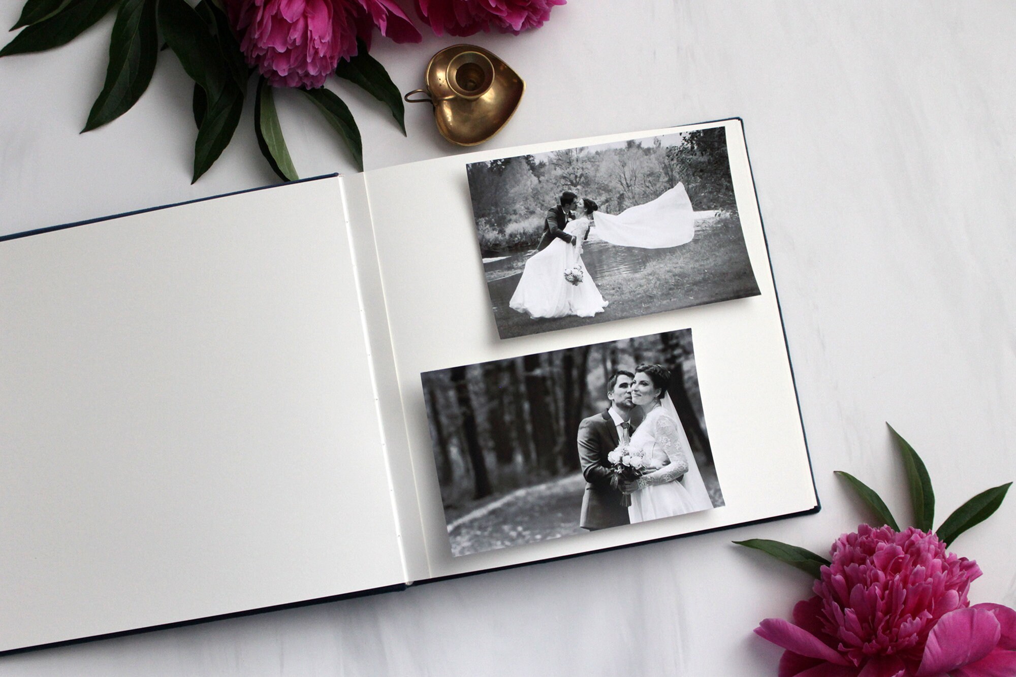 Blue velvet photo album Sapphire anniversary guest book 9x9 Etsy