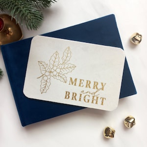 Benutzerdefinierte Samt-Weihnachtskarte, Noel Luxus-Gruß-Velourkarte, 5er-Set Weihnachtskarten, Weihnachtsgeschenke für die Familie, elegante Weihnachtskarten