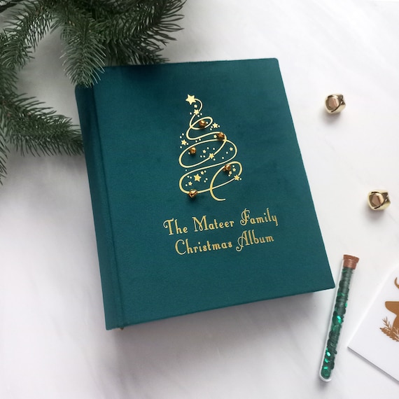 5x7 200 Photos Christmas Slip in Photo Album, Emerald Green Noel Album With  Pockets, Family Custom Album, Photo Album for Christmas Card 