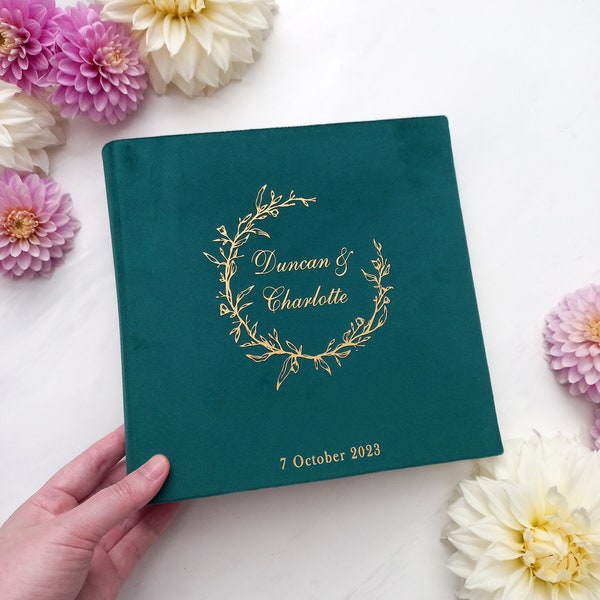 Sweet 16th Photo Album, Slip-in Photo Album 400 4x6, Emerald Wedding Album With Sleeves, Custom Pocket Album With Writing Space, 6x8 Album