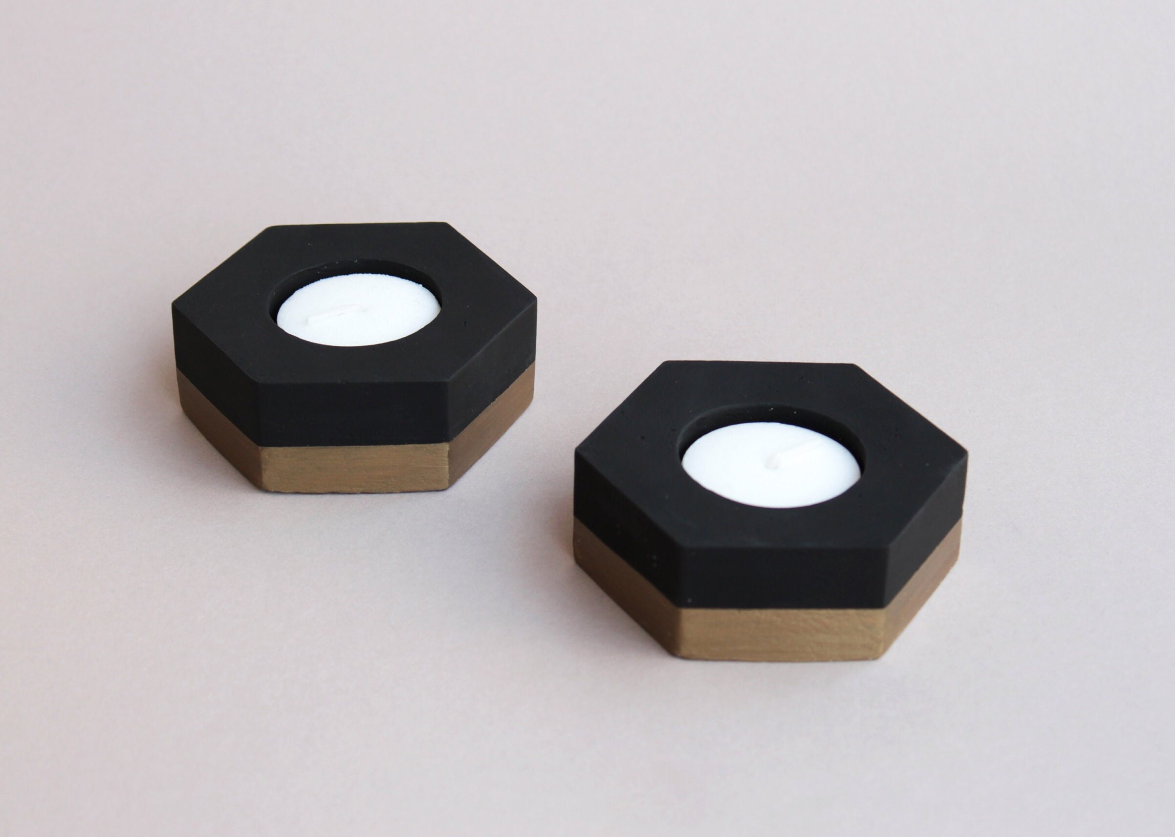 Porte-Lampes à Thé en Béton Hexagon