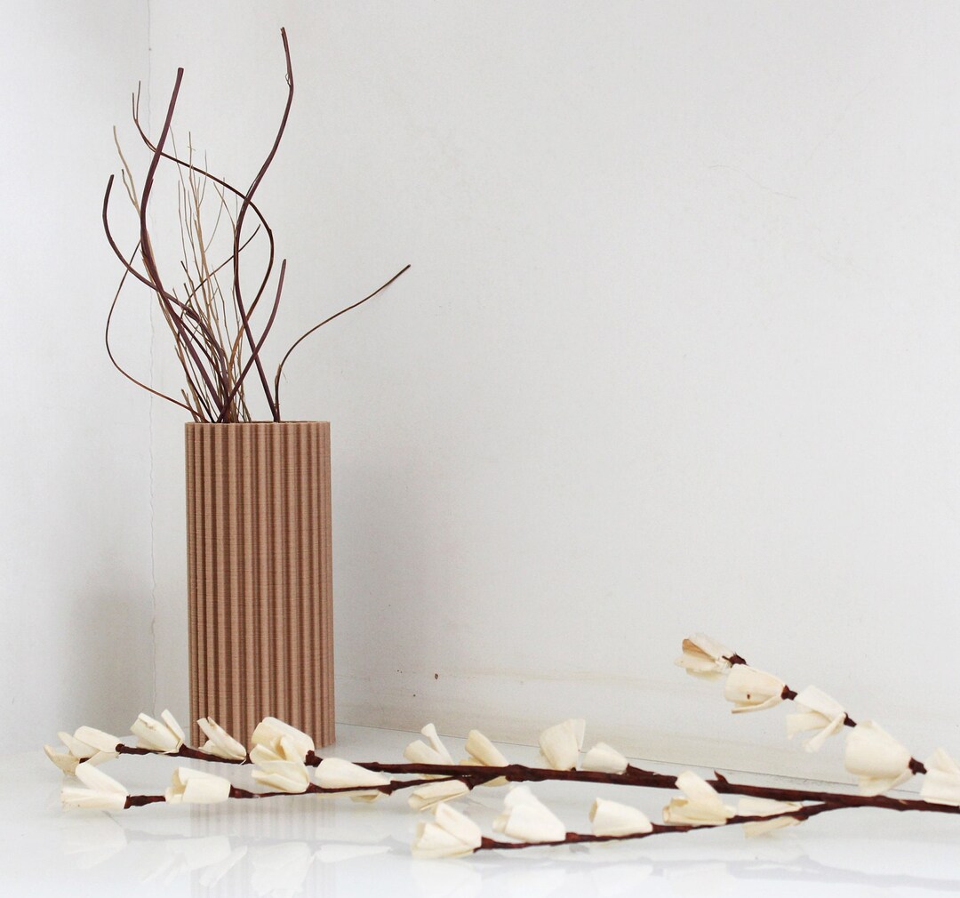 Vase Circular Linear Pattern Homedecor Flower Vase Etsy