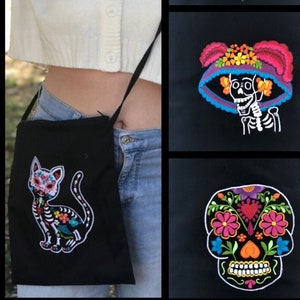 Mexikanische bestickte Crossbody Messenger Bag mit Reißverschluss