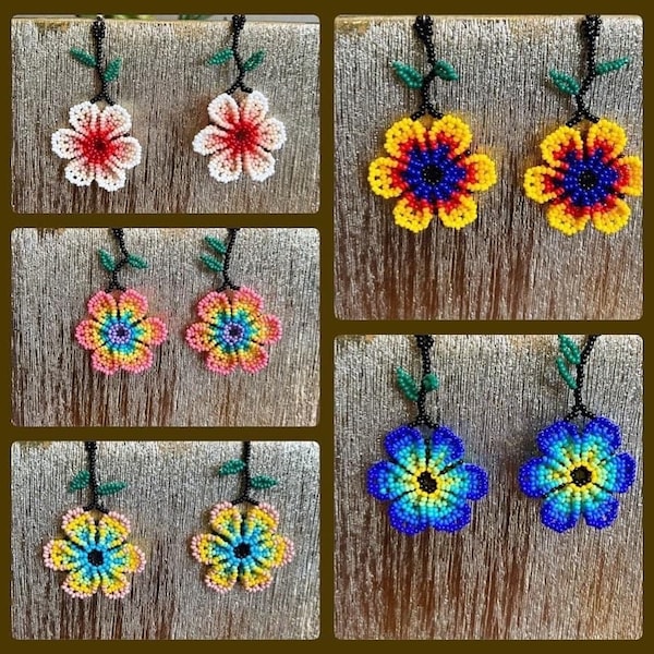 Huichol beaded Mexican Earrings