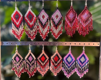 Dangling Mexican Huichol Earrings
