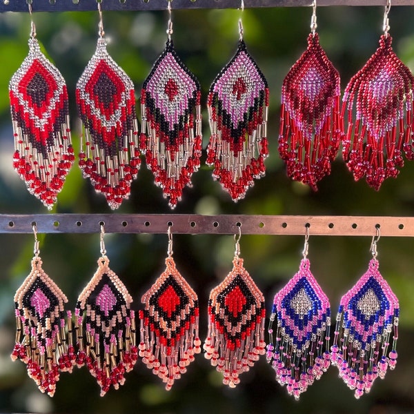 Dangling Mexican Huichol Earrings