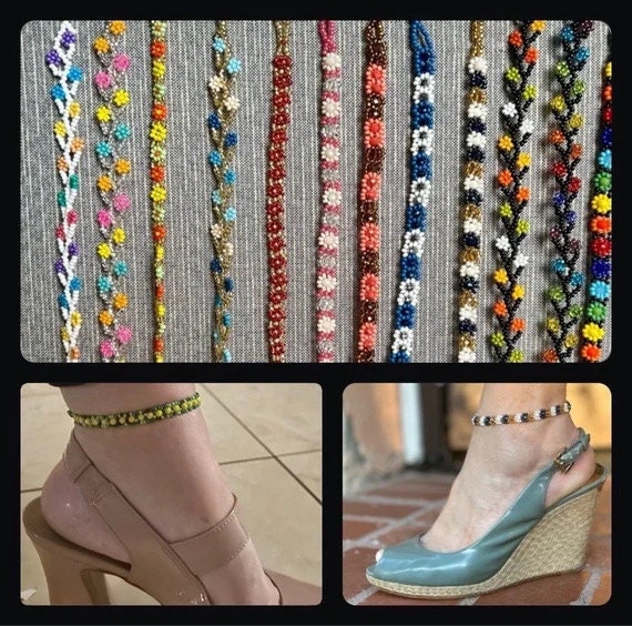 Mexican Beaded Huichol Anklets