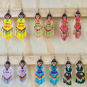 Mexican Doll Beaded Chaquira Earrings