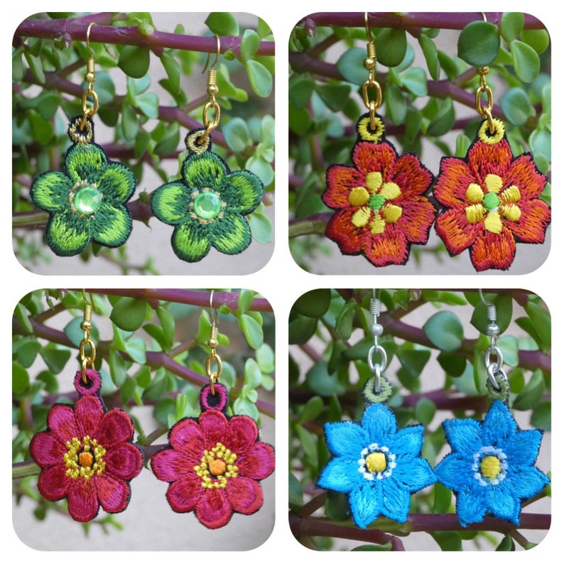 Handmade Mexican Embroidered Earrings 