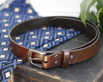 Bespoke Top Grain Handmade Heavy Leather Belt