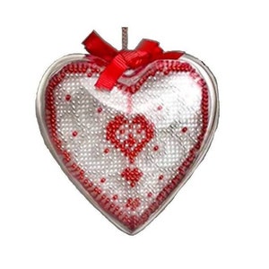 Fervent love Valentine&#39;s embroidery kit, Heart embroidery on plastic canvas, Loving heart cross stitch kit, Plastic based toy