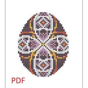 PDF counted cross stitch pattern Lilac easter egg, DIY embroidered  easter ornament, Digital stitching patterns