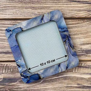 Colorful magnetic embroidery hoops 10*10cm, Embroidery frame on a plastic canvas, Wooden frame on magnets for cross stitch Mill Hill design