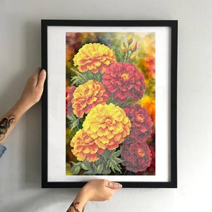 Borduurpakket goudsbloemen, kralenset gele bloemen, kit kralenwerk bloemen