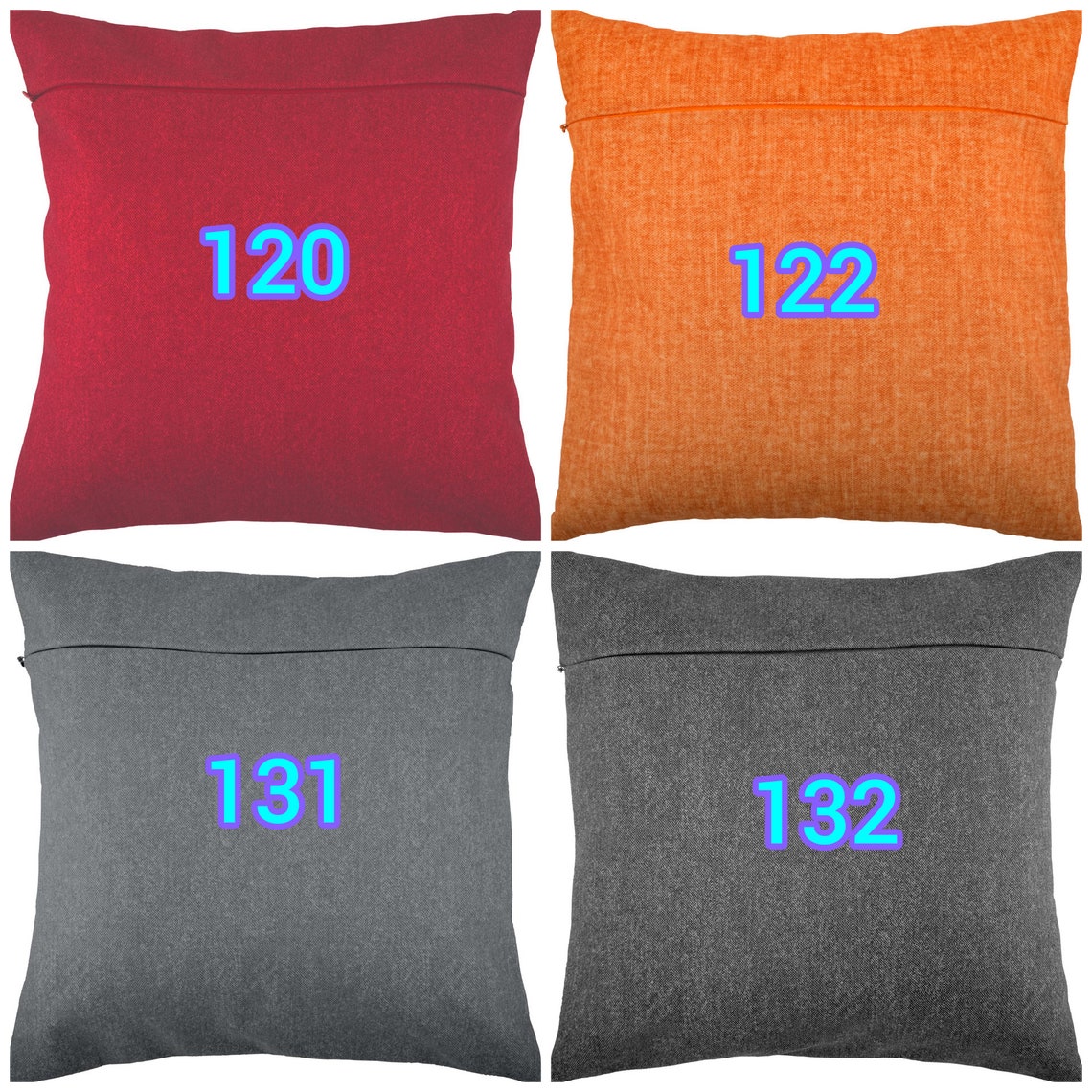 Cushion Back With Zipper to Finish a 16 Pillow Backing Etsy UK