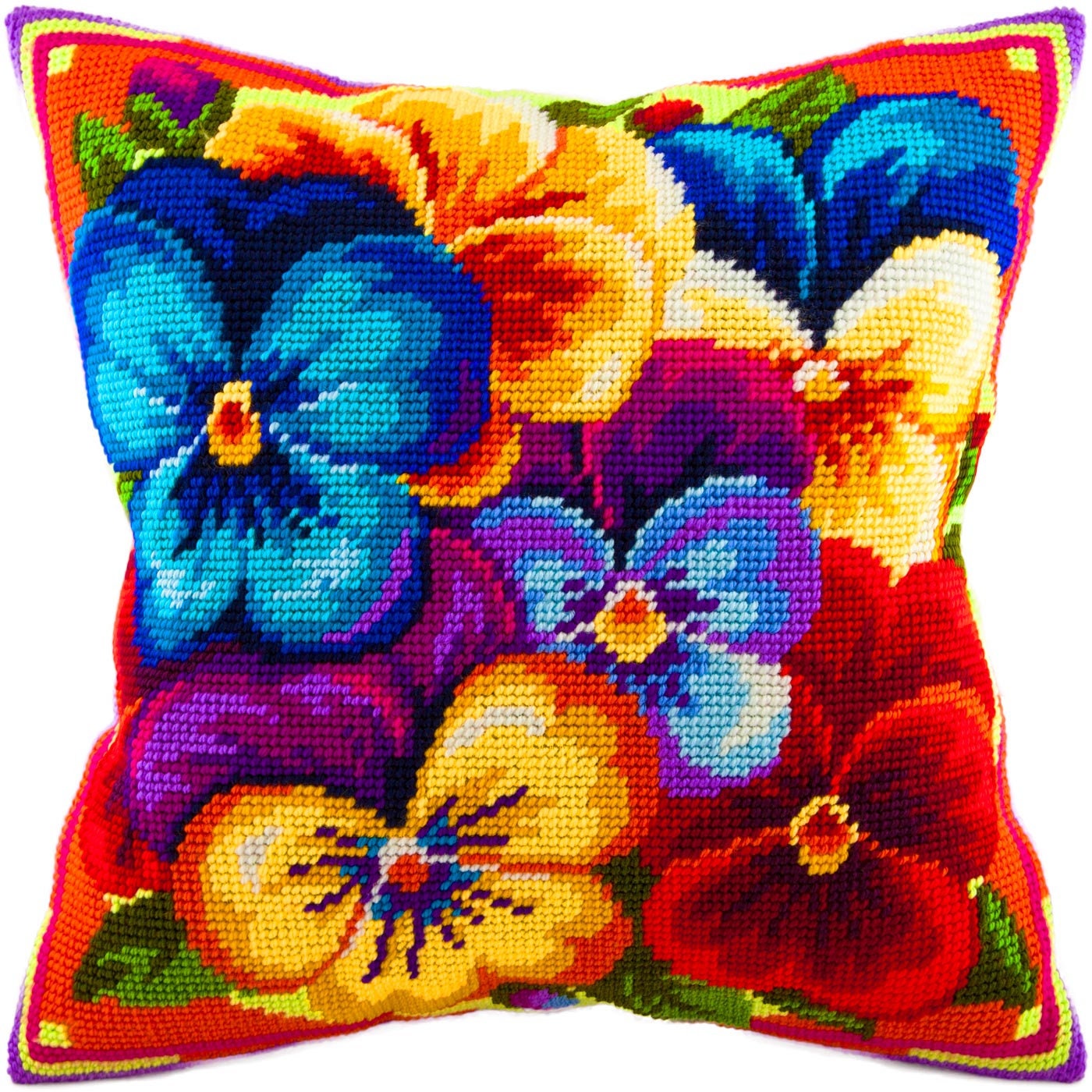 DIY Needlepoint Pillow Kit Violets Needlepoint Pillow Kits Etsy