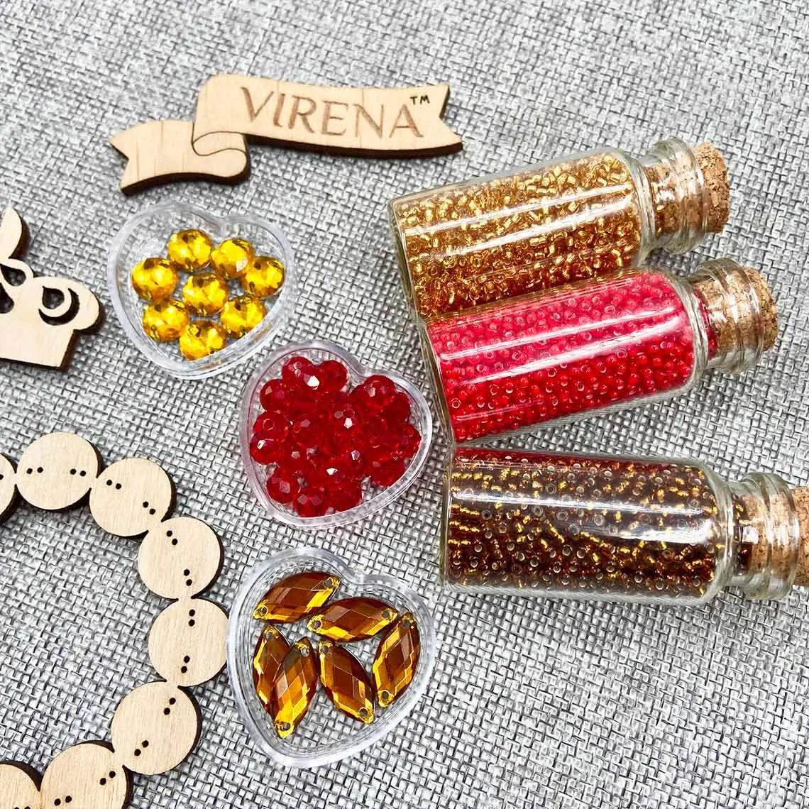 Kit Broderie Perles DIY Œuf En Bois Motif Fleurs Rouges - Marque Wonderland - Ukraine