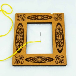 Magnetic embroidery hoops, Embroidery frame on a plastic canvas, Wooden frame on magnets for cross stitch Mill Hill design