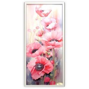 Rode bloemen kralen borduurpakket, kralen bloemenpakket, mooie bloemen kralenpakket