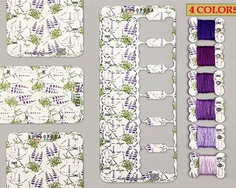48 Colorful cardboard bobbins  for thread, Floss spools, Accessory for cross-stitch embroidery, Thread organizer