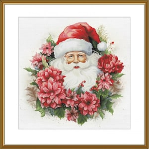 O feriado de desenhos de bordados de Natal está chegando, ponto cruz de Natal Papai Noel, kit de bordado de chapéu de Papai Noel