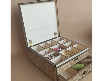 木製フロスオーガナイザーボックス、裁縫用オーガナイザー、クラフトツールアクセサリー、ホルダーフロス