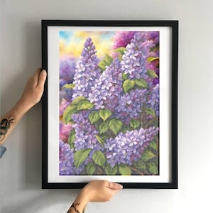 Borduurpakket seringen takjes kralen, een prachtig boeket seringen kralenwerk bloemenset, prachtige bloemen kralenset