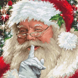 Christmas cross stitch kit Santa, Santa embroidery, Holiday needlework kit, Christmas embroidery design