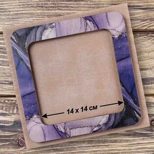 Colorful magnetic embroidery hoops 14*14cm, Embroidery frame on a plastic canvas, Wooden frame on magnets for cross stitch Mill Hill design