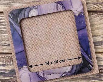 Kleurrijke magnetische borduurringen 14*14 cm, borduurraam op plastic canvas, houten frame op magneten voor kruissteek Mill Hill-ontwerp