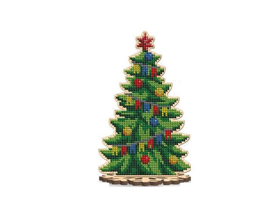 DIY wooden christmas bead tree, Christmas toy kit, Christmas wooden tree,  christmas tree beads, bead stitching decor, Beadwork Christmas toy