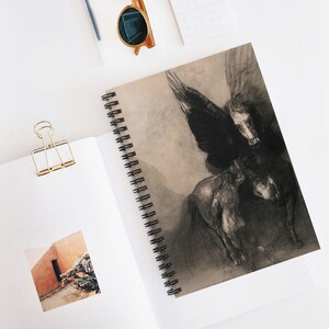 Odilon Redon Spiral Notebook - Ruled Line, Dark Art, Gothic, Fine Art, Black & White