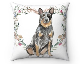 16x16 Multicolor Funny Australian Cattle Dog Owner Shirts & Gifts Blue Heeler Mom Cute Puppy Australian Cattle Dog Owner Throw Pillow