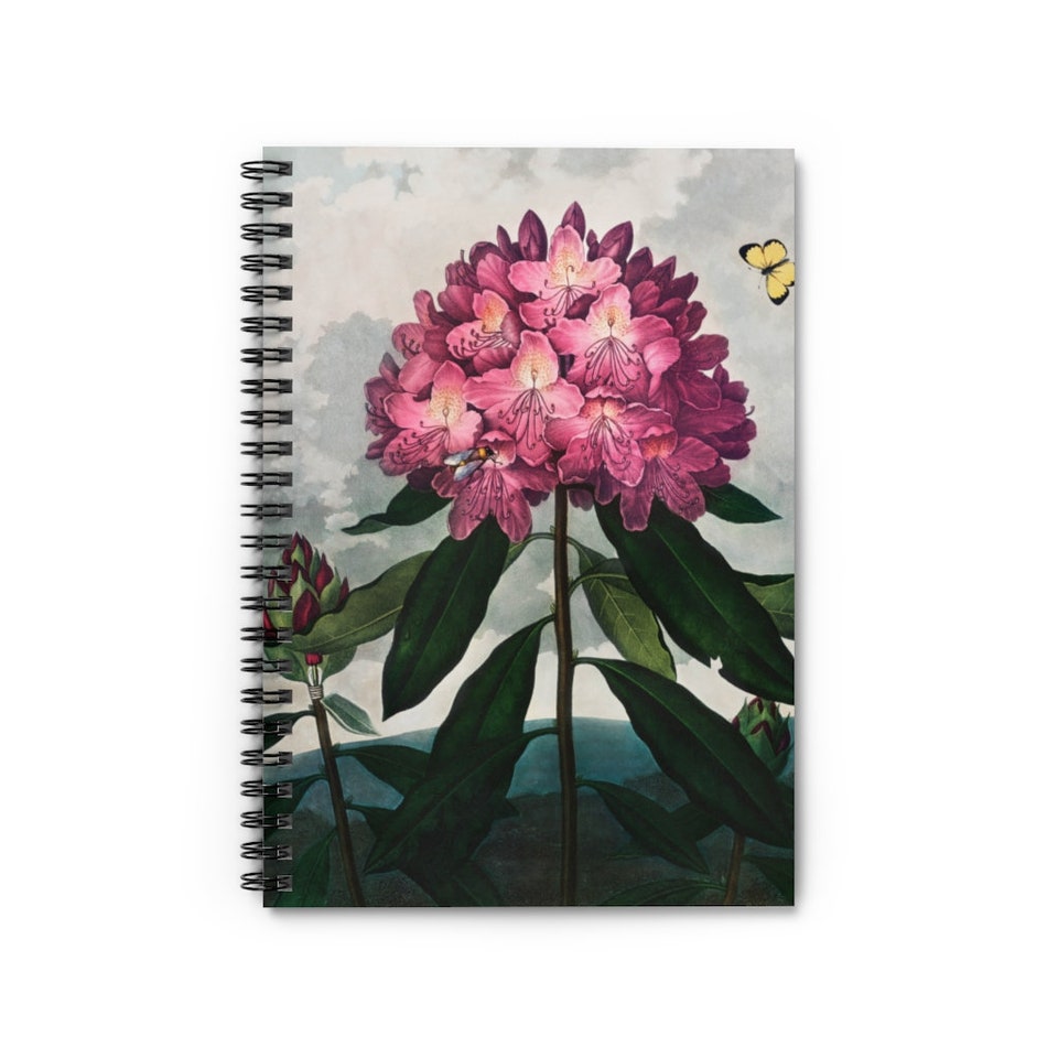 Pink Flower Spiral Notebook - Ruled Line, Notebook, Spiral Notebook