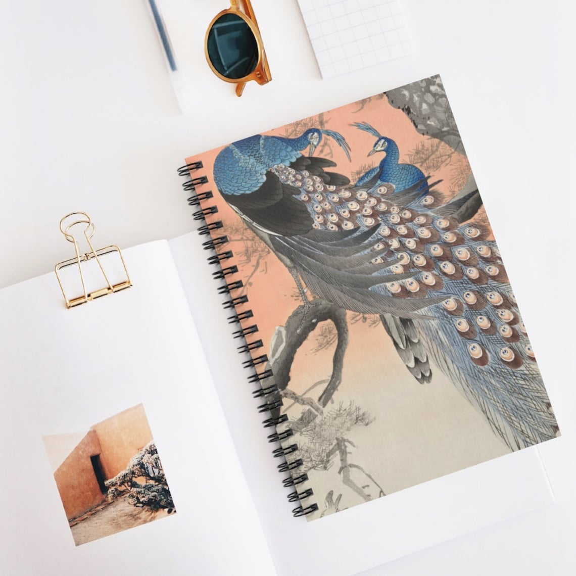 Peacock Spiral Notebook Ruled Line, Notebook, Spiral Notebook, Animal