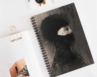 Odilon Redon Armored Knight Spiral Notebook | Dark Symbolist Art Journal | Dark Academia Vintage Gothic Warrior Gift