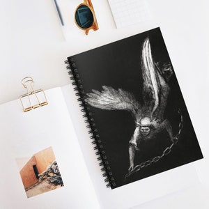 Odilon Redon Spiral Notebook - Ruled Line, Dark Art, Gothic, Fine Art, Black & White