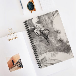 Odilon Redon Spiral Notebook - Ruled Line, Dark Art, Gothic, Fine Art, Black & White