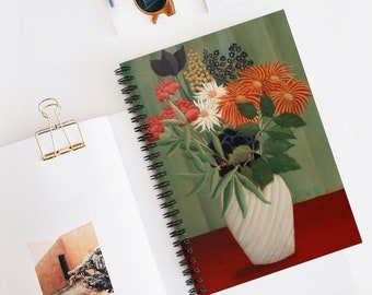 Floral Spiral Notebook - Ruled Line, Notebook, Spiral Notebook, Botanical Notebook, Cute Notebook
