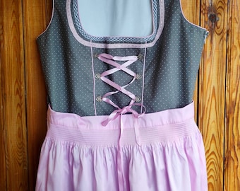 Vintage  Austrian Dress German Dress Oktoberfest Dirndl Dress Traditional Dress Set of 2 pieces Dress and Apron