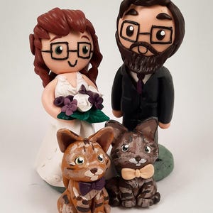 Personalized Wedding Cake Topper Figure, Gifts for Engaged Couple, Gift from mother of Groom to Bride Figurines, Custom Wedding decoration image 6