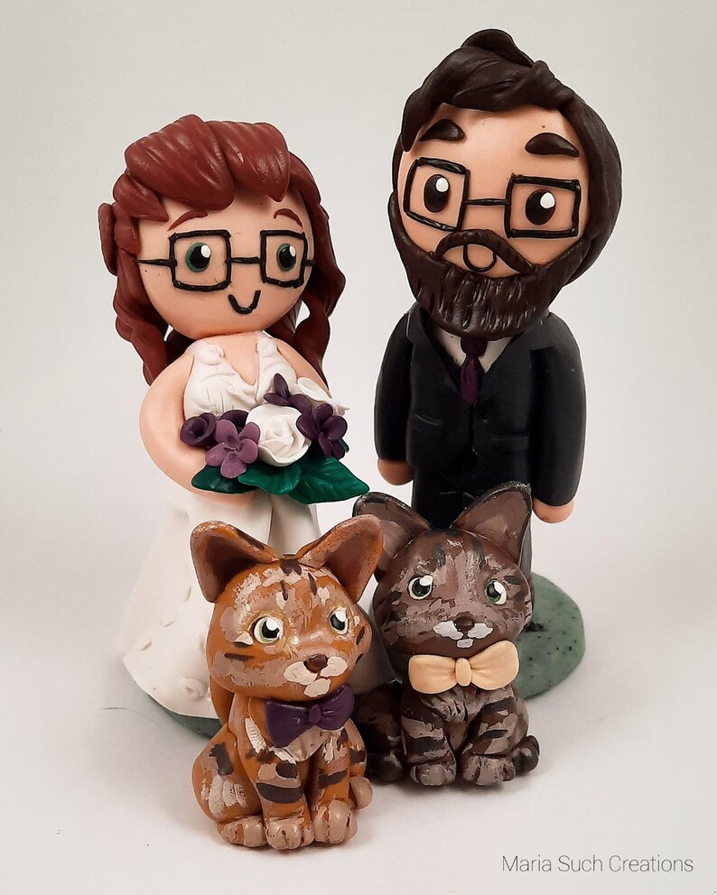 Personalized Wedding Cake Topper Figure, Gifts for Engaged Couple, Gift from mother of Groom to Bride Figurines, Custom Wedding decoration image 6