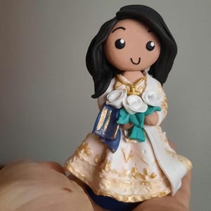 Personalized Wedding Cake Topper Figure, Gifts for Engaged Couple, Gift from mother of Groom to Bride Figurines, Custom Wedding decoration image 11
