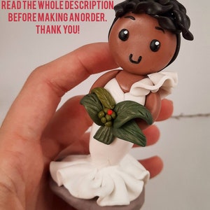 Personalized Wedding Cake Topper Figure, Gifts for Engaged Couple, Gift from mother of Groom to Bride Figurines, Custom Wedding decoration image 8